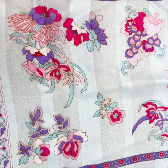 Womens Vintage Sheer Long Scarves Lot of 3 Floral And Polka Dot Head Neck - Picture 7 of 12